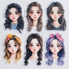 Obraz premium Cute Girl Stickers.