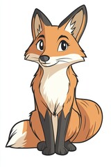 Obraz premium Cute Cartoon Fox.