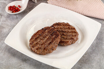 Grilled beef burger cutlet minced meat
