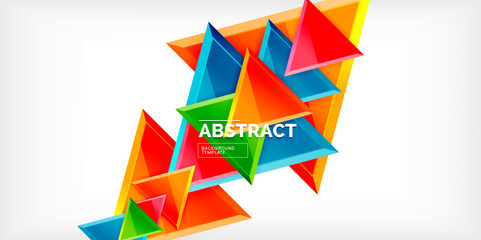 Abstract background - glossy triangles. Vector Illustration For Wallpaper, Banner, Background, Card, Book Illustration, landing page