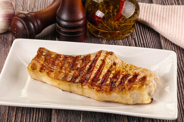 Tasty hot grilled pork loin