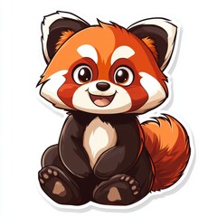 Fototapeta premium Cute Red Panda Cartoon.