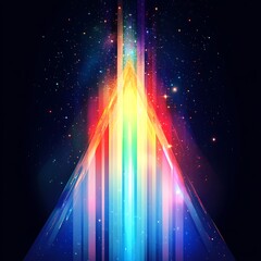Abstract background with bright colorful lines and glowing light effect.