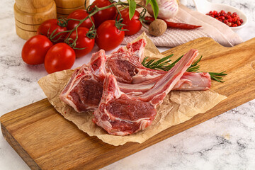 Raw Rack of Lamb for cooking