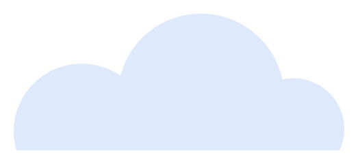 Light blue cloud shape on a white background. Ideal for weather forecasting, cloud storage concepts, web design, children s illustrations, and environmental graphics. Simple yet versatile design