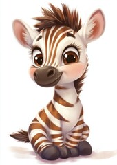 Fototapeta premium Cute Zebra Cartoon.