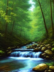 Obraz premium waterfall in the forest