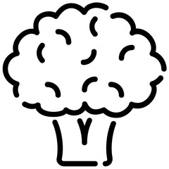 broccoli outline vector icon