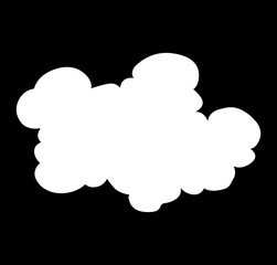 Cloud icon. Abstract white cloudscape icon symbol. Shapes in flat style. Vector cloudy design element