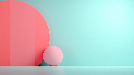 Abstract Minimalist Background with Pink Sphere