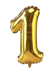 Fototapeta premium Gold number one balloon for birthday and celebrations