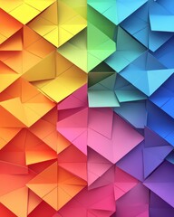 Obraz premium Colorful geometric paper artwork featuring vibrant hues and intricate patterns
