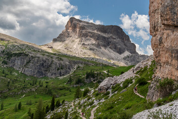 Beautiful mountain landscape. View of the Italian Dolomites in South Tyrol, included on the UNESCO list.