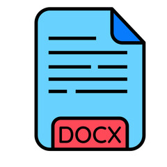 DOCX Icon, Document file Icon