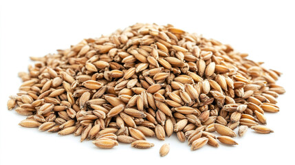 Fototapeta premium Heap of dried rye grains isolated on white