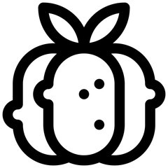 Pumpkin. Editable stroke vector icon.