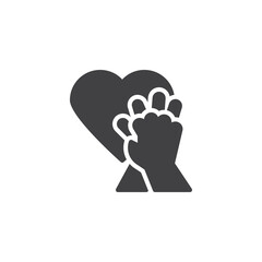 Hands pressing on a chest vector icon