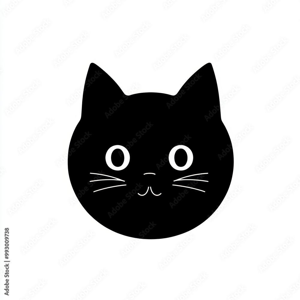 Canvas Prints Cute Cat Face Icon.