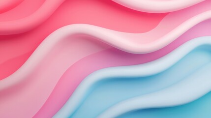 Fototapeta premium Colorful wavy patterns of pink and blue, smooth abstract background.