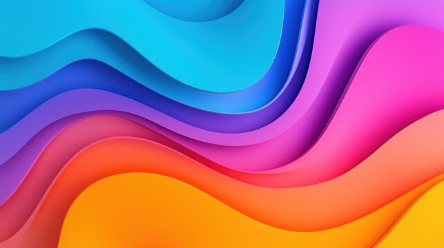 Colorful abstract wave design, smooth flowing shapes in vibrant hues.