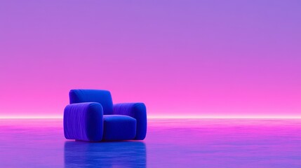 Modern armchair in a vibrant and colorful minimalist setting