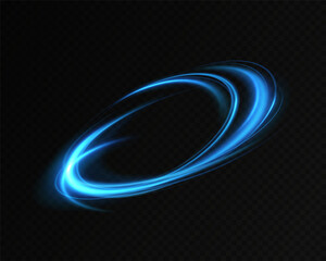 Blue neon ring. Glowing circle. Glow effect. Round light frame. abstract light lines of movement and speedAbstract light lines of movement and speed. light blue ellipse.	