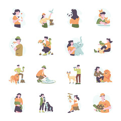 Collection of World Animal Day Flat Style Illustrations 

