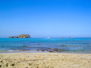 Obraz premium rock beach on the island of Ibiza. High quality photo