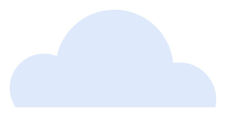 Fototapeta premium Blue cloud shape with a soft outline on a white background. Ideal for weather, nature, digital design, minimalism, and education. Simple vector style.