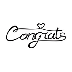 congratulations typography design. calligraphy text with gold star.