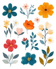 Obraz premium Watercolor Floral Clipart.