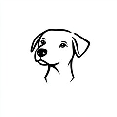 Fototapeta premium Dog Line Art.