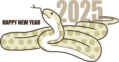 Obraz premium 2025年 年賀状素材 巳年