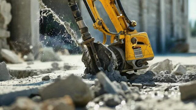 Vibrations from a jackhammer against concrete