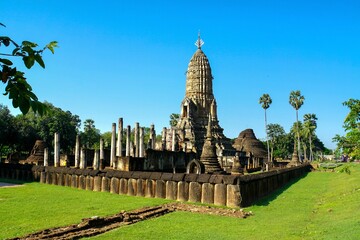 Obraz premium The ancient Si Satchanalai historical park at Sukhothai Province, Thailand