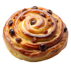 Danish raisin isolated on transparent background