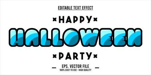 happy halloween party typography editable text effect