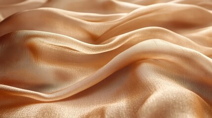 Obraz premium Close-up of soft, flowing golden fabric with gentle folds, creating a luxurious and elegant texture. Concept: Luxury and sensuality.