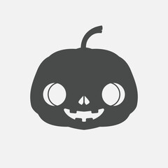 cute silhouette Halloween pumpkin