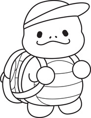 Free printable cute turtle for kindergarten.
Preschool outline printable education turtle animal.