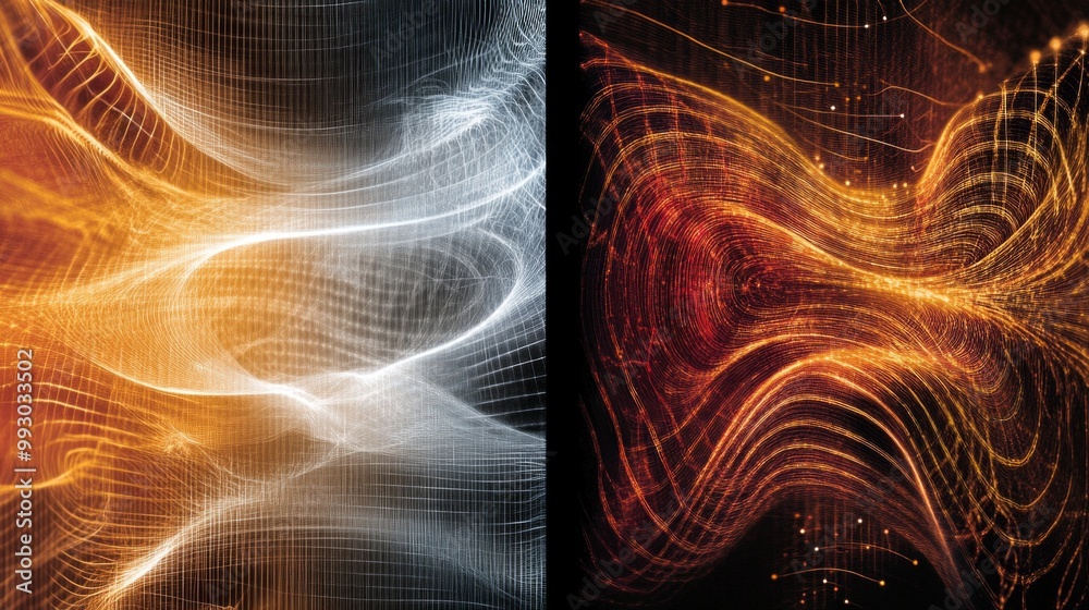 Poster exploring wave-particle duality of electrons in molecules through quantum mechanics concepts and mol