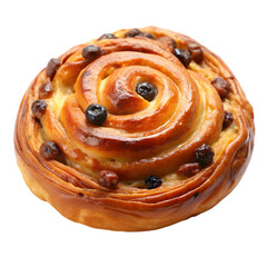 Danish raisin isolated on transparent background