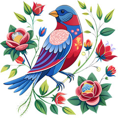 Naklejka premium Decorative Painted Bunting Clipart for Craft Projects.