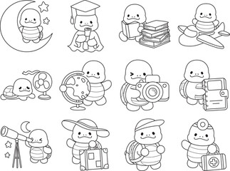 Free printable cute turtle for kindergarten.
Preschool outline printable education turtle animal.