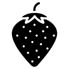 strawberry glyph vector icon