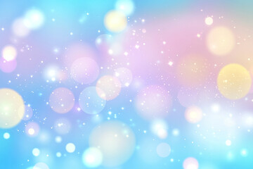Fototapeta premium dreamy background featuring blurred light blue hues with bokeh lights and sparkling effects creates serene atmosphere. Perfect for various design projects
