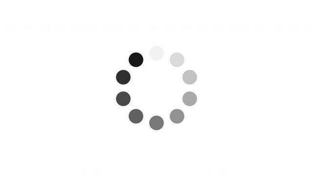 Loop animation - loading circle icon on white background. 4K video.