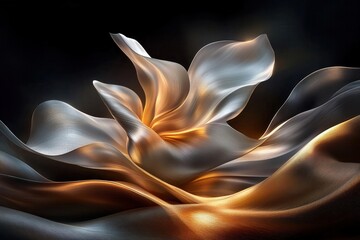 Obraz premium 3D abstract background - gentle waves of light and shadow