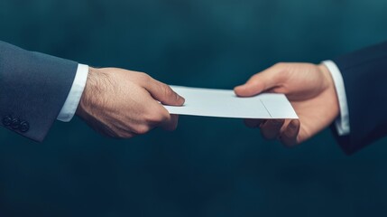 Businessman Handing Over Blank Envelope