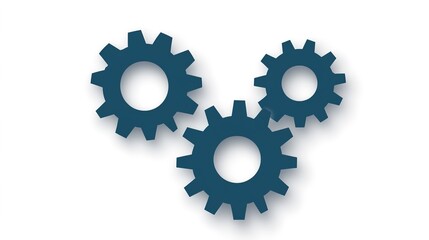 Dynamic icon of two interlocking gears, symbolizing collaboration and mechanical efficiency. 